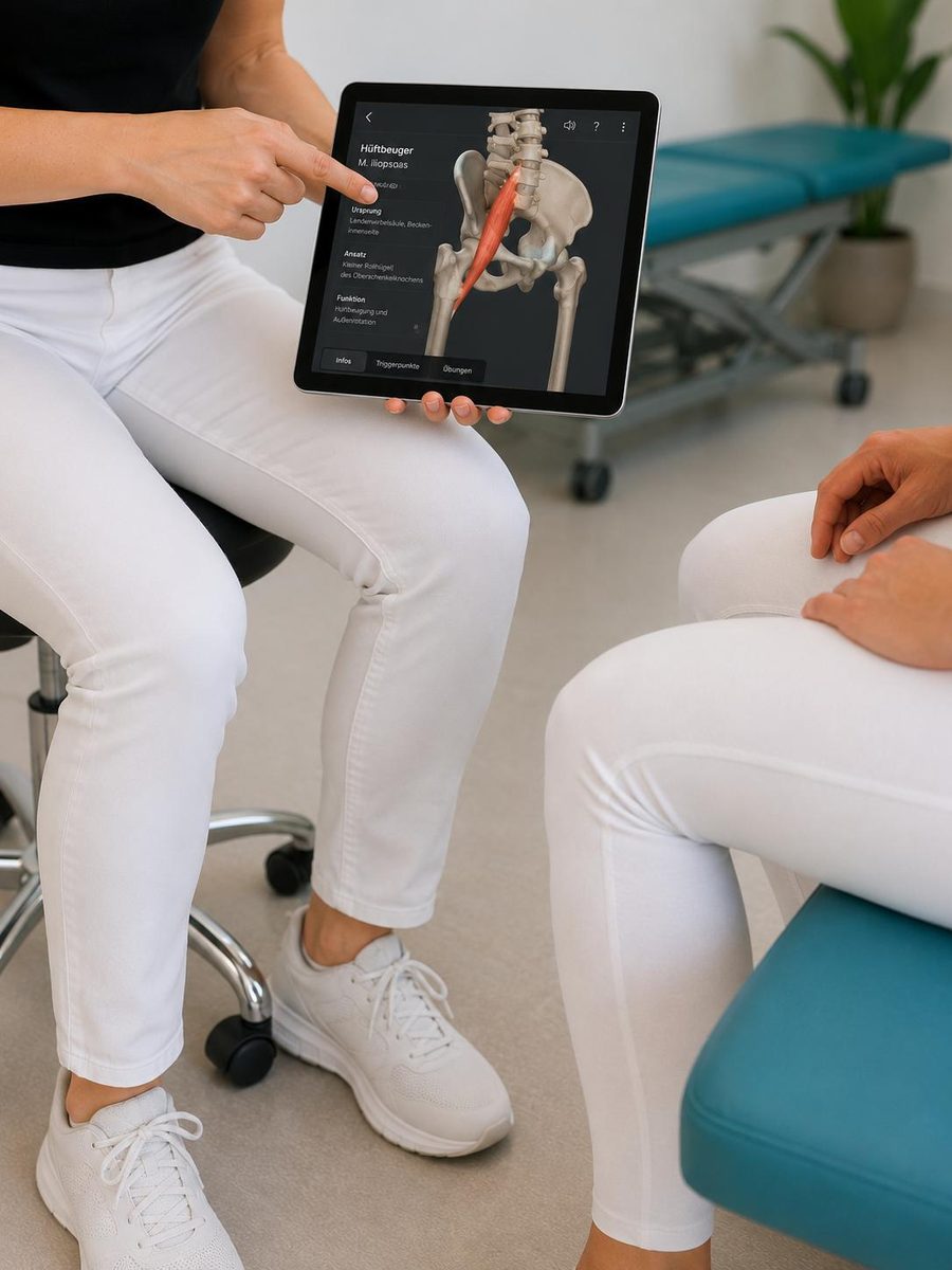 Verständliche Aufklärung mit Anatomie-App am Tablet