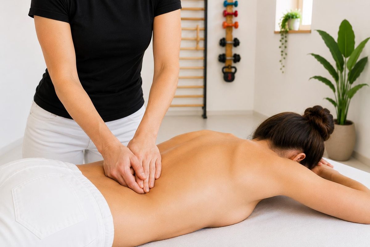 Manuelle Therapie auf der Behandlungsliege